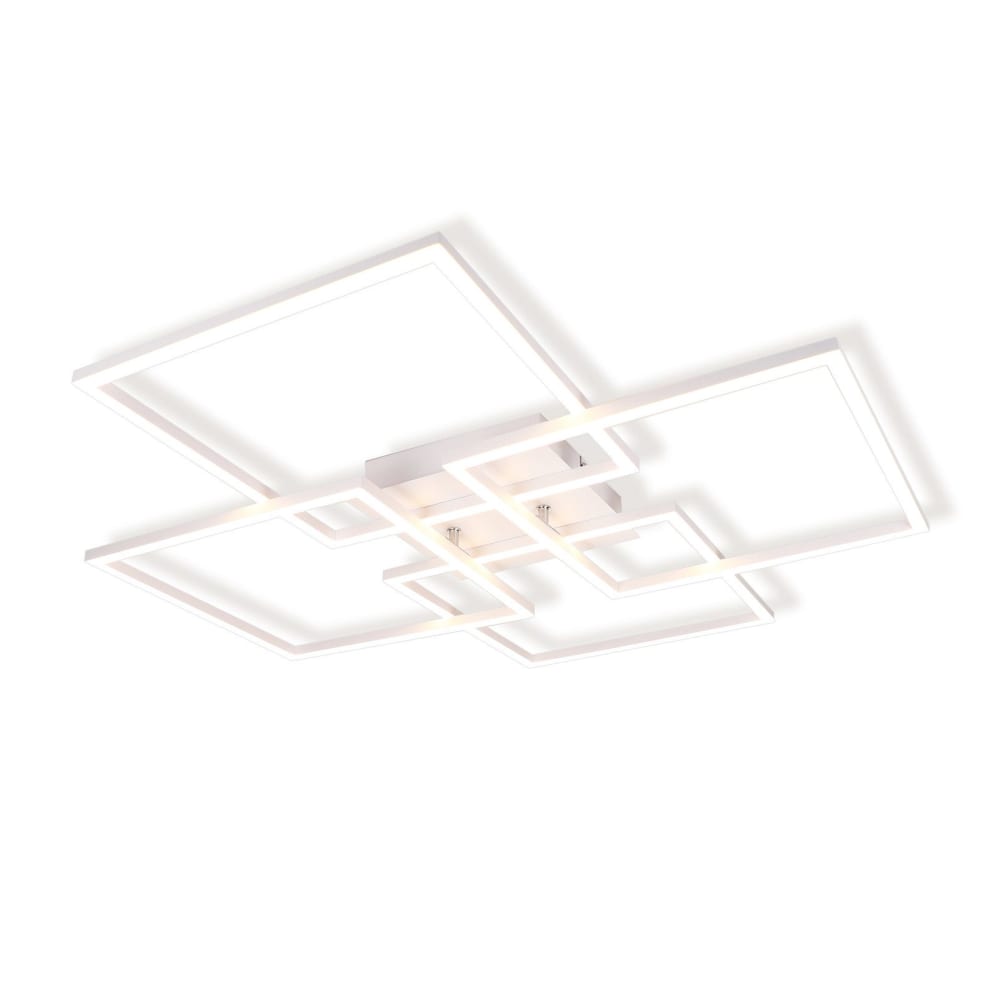 Plafonnier en fer aluminium blanc 72.4x72.4x7.3cm led 3000k 32w — vue 4