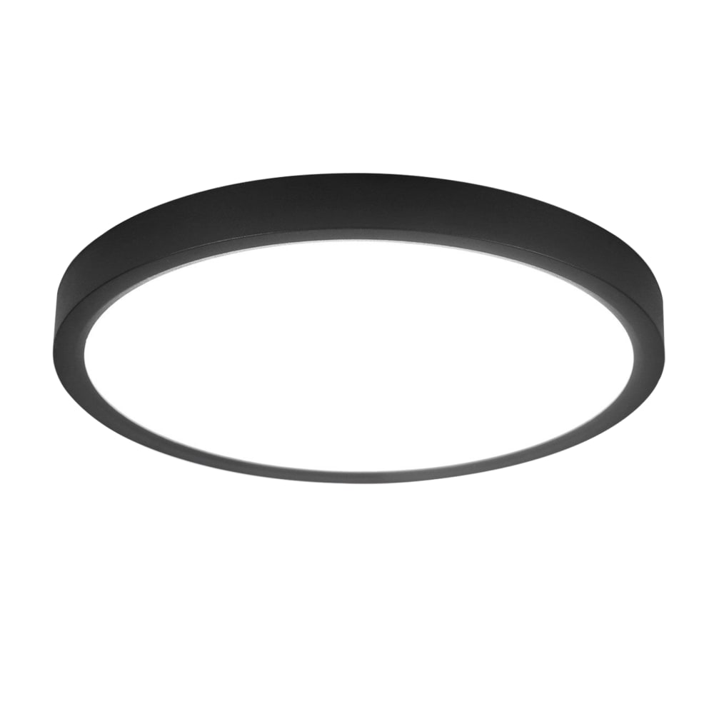 Plafonnier en pvc noir 23x23x2.4cm led 6000k 18w