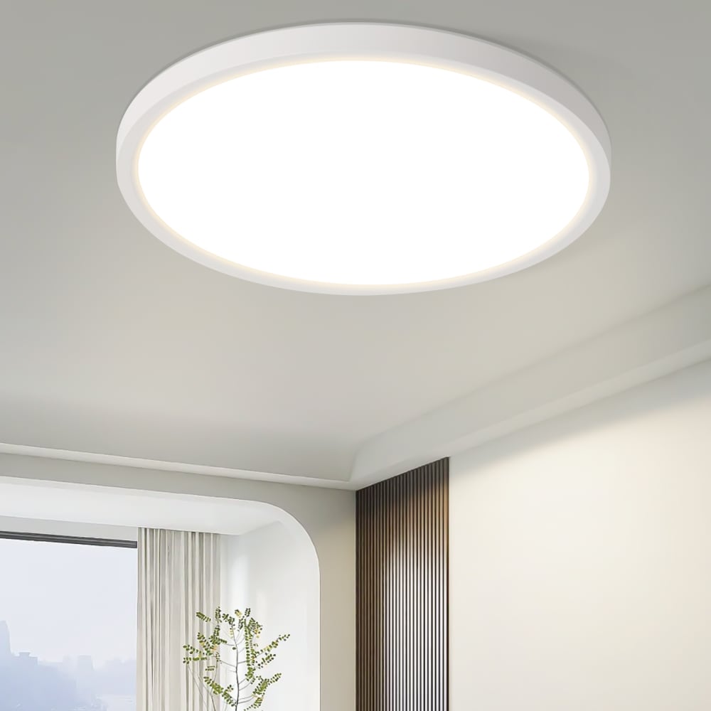 Plafonnier en plastique blanc 18x18x2.6cm led 4000k 15w — vue 3