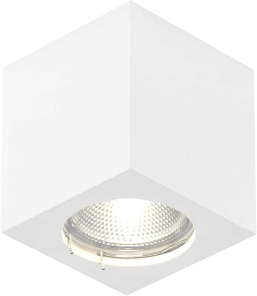Plafonnier en plastique blanc 7x7x7.5cm gu10