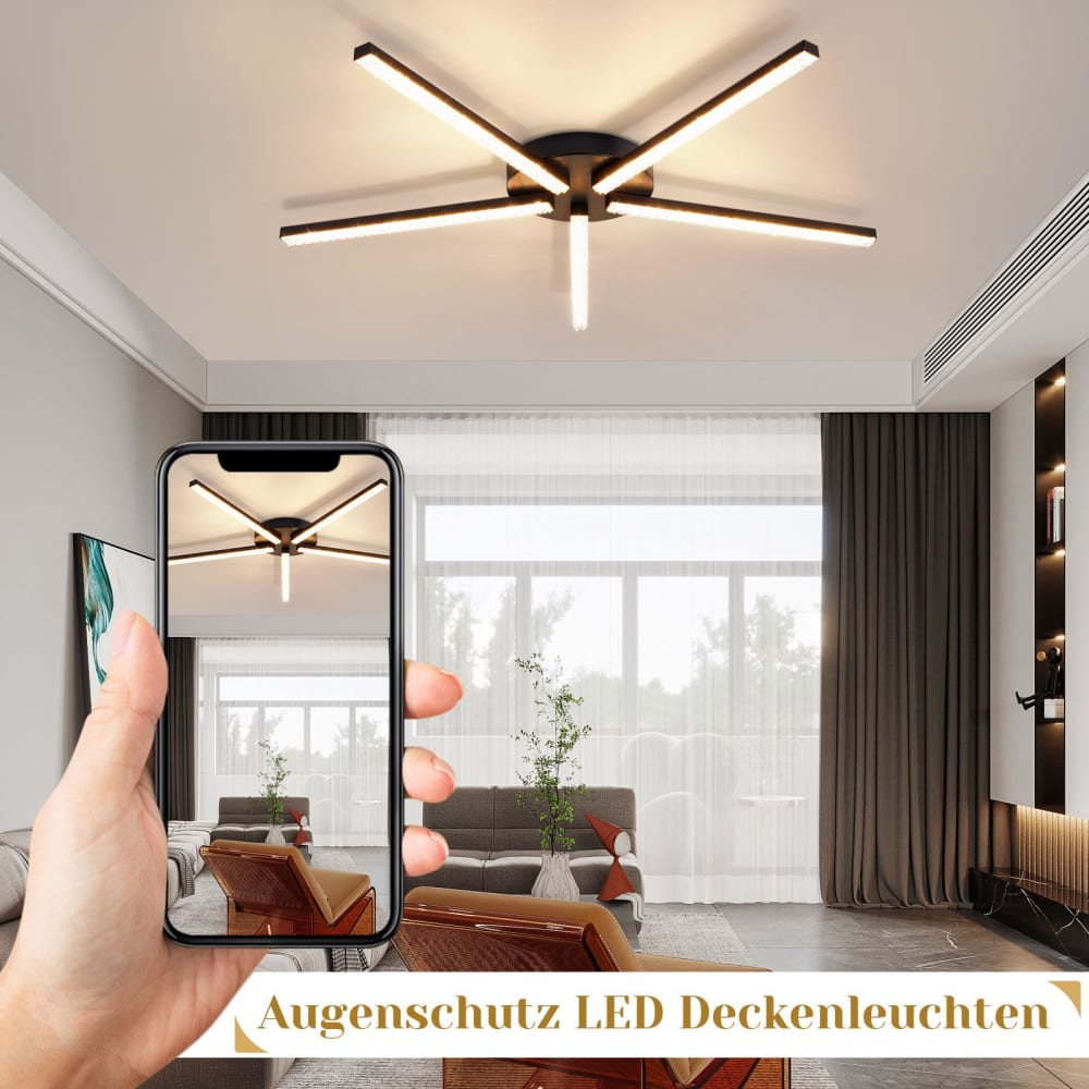 Plafonnier en plastique noir 15x9x40cm led 3000k 24w — vue 4