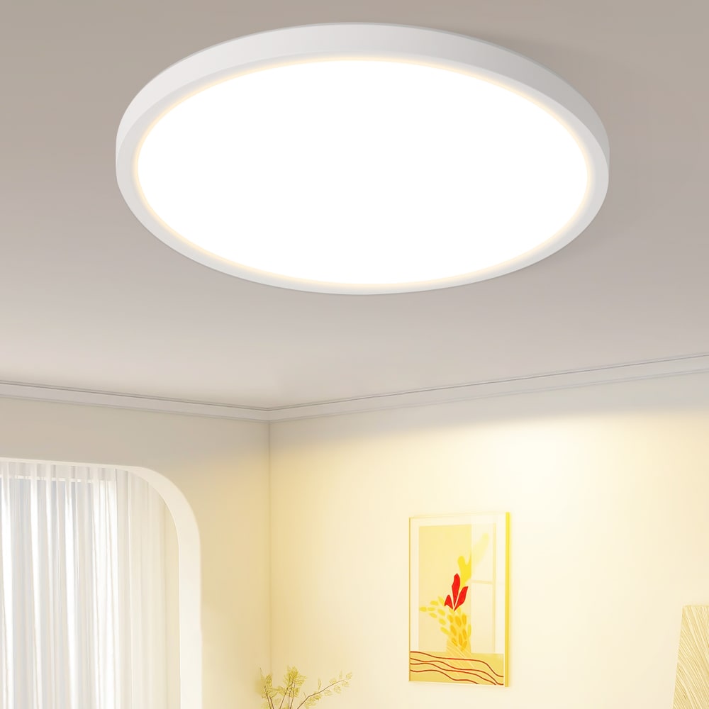 Plafonnier en plastique blanc 18x18x2.6cm led 3000k 15w — vue 3