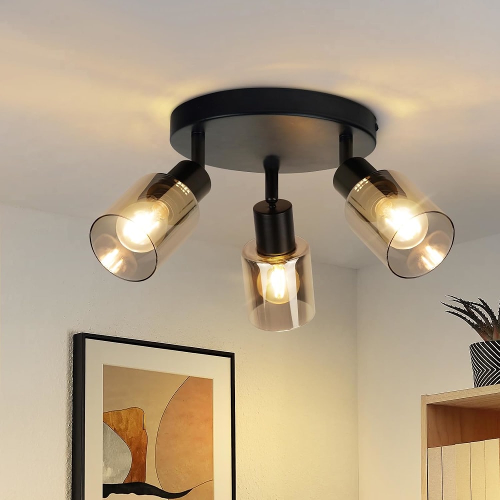 Spot de plafond en fer noir 20x18x18cm e14 — vue 3