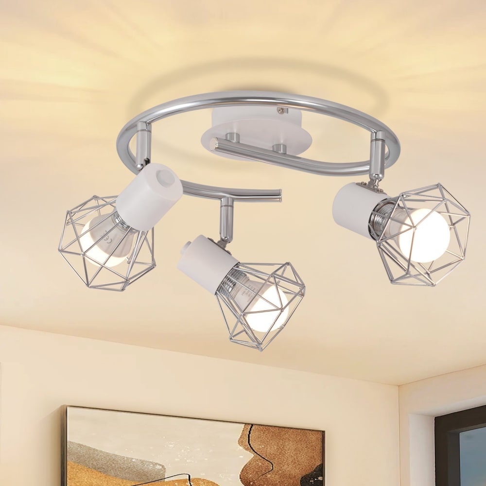 Spot de plafond en fer blanc 25x20x9.5cm e14 — vue 3
