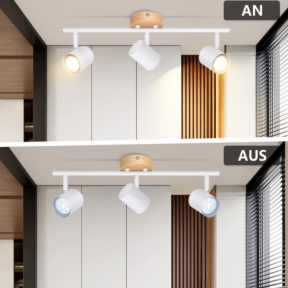 Spot de plafond en fer blanc 45x15x9cm gu10 — vue 4