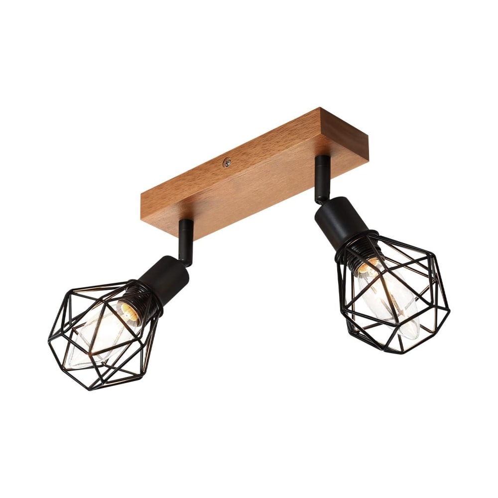 Spot de plafond en fer noir 11x20x21.5cm e14