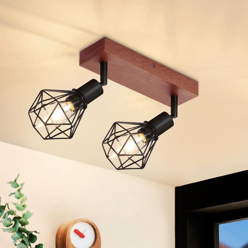 Spot de plafond en fer noir 11x20x21.5cm e14 — vue 3