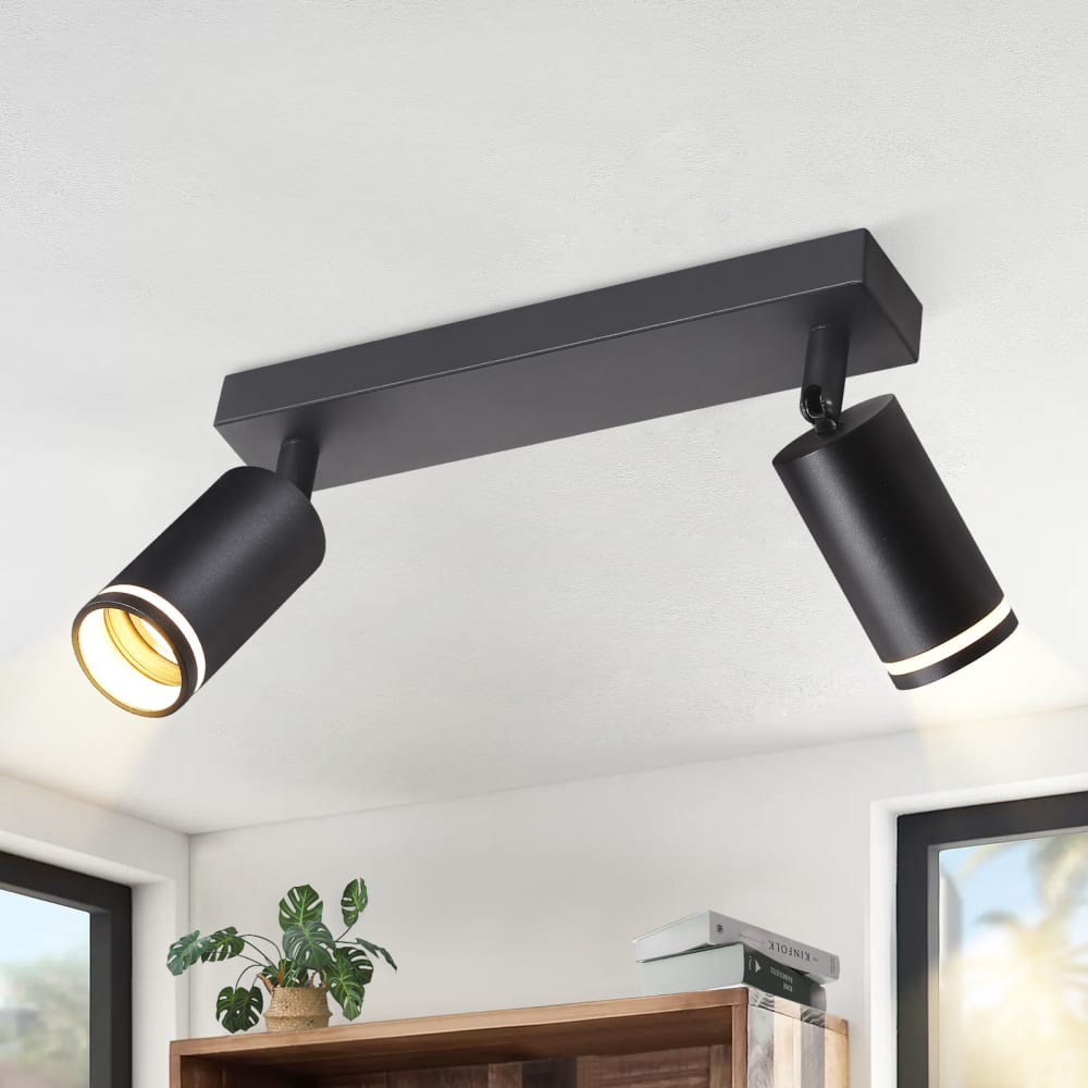 Spot de plafond en fer noir 28.5x5x17cm gu10 — vue 3