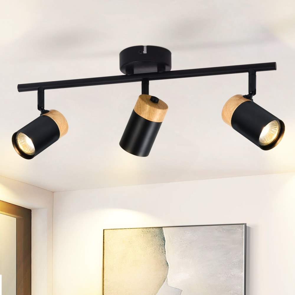 Spot de plafond en fer noir 41.5x19x9cm gu10 — vue 3