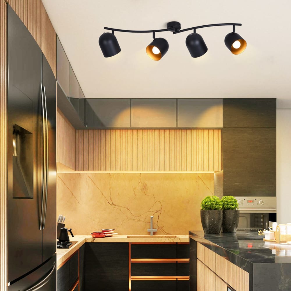 Spot de plafond en fer noir 82x16x21cm e14 — vue 4