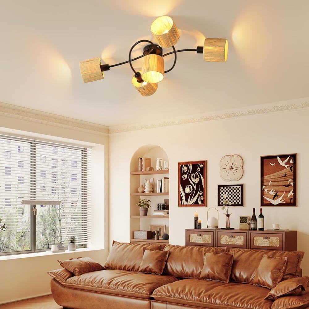 Spot de plafond en fer noir 72.5x47x16.5cm e14 — vue 4