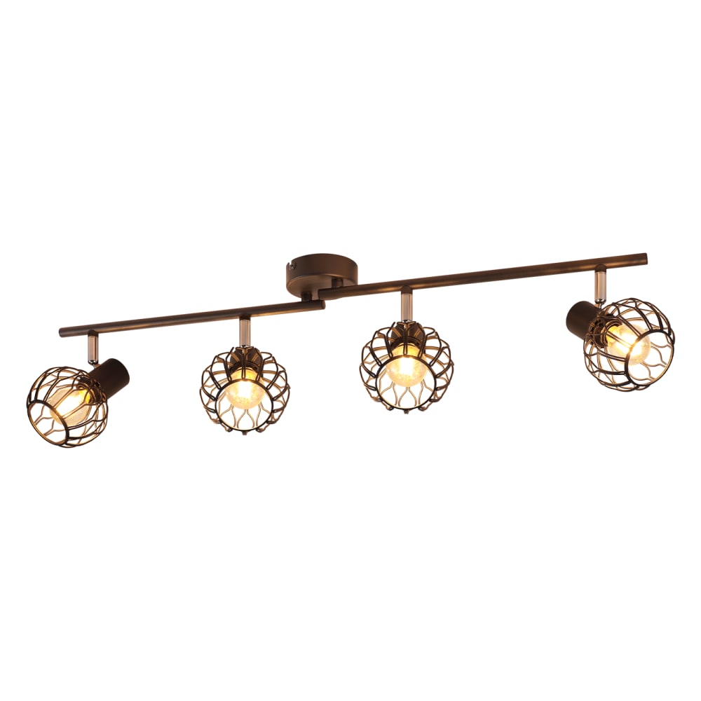 Spot de plafond en fer noir 70x10x18cm e14