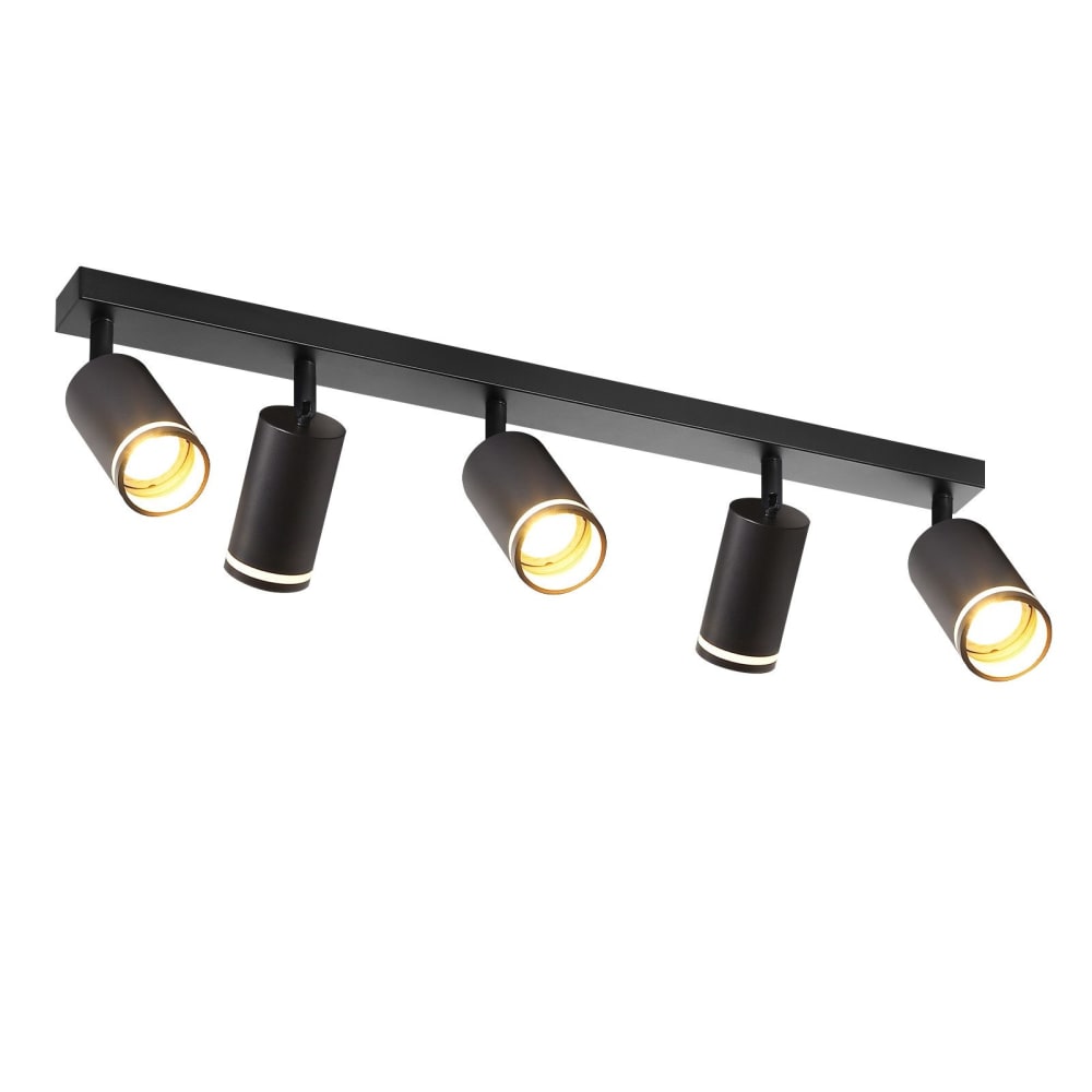Spot de plafond en fer noir 73x5x17cm gu10