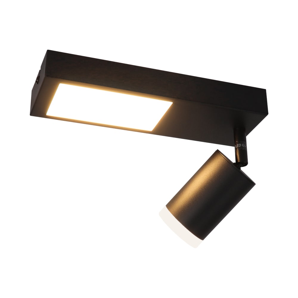 Spot de plafond en fer noir 23.5x8x16.9cm gu10