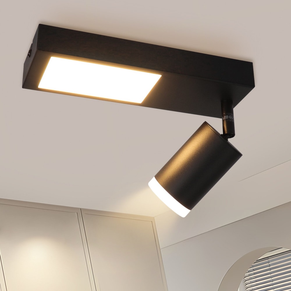 Spot de plafond en fer noir 23.5x8x16.9cm gu10 — vue 3