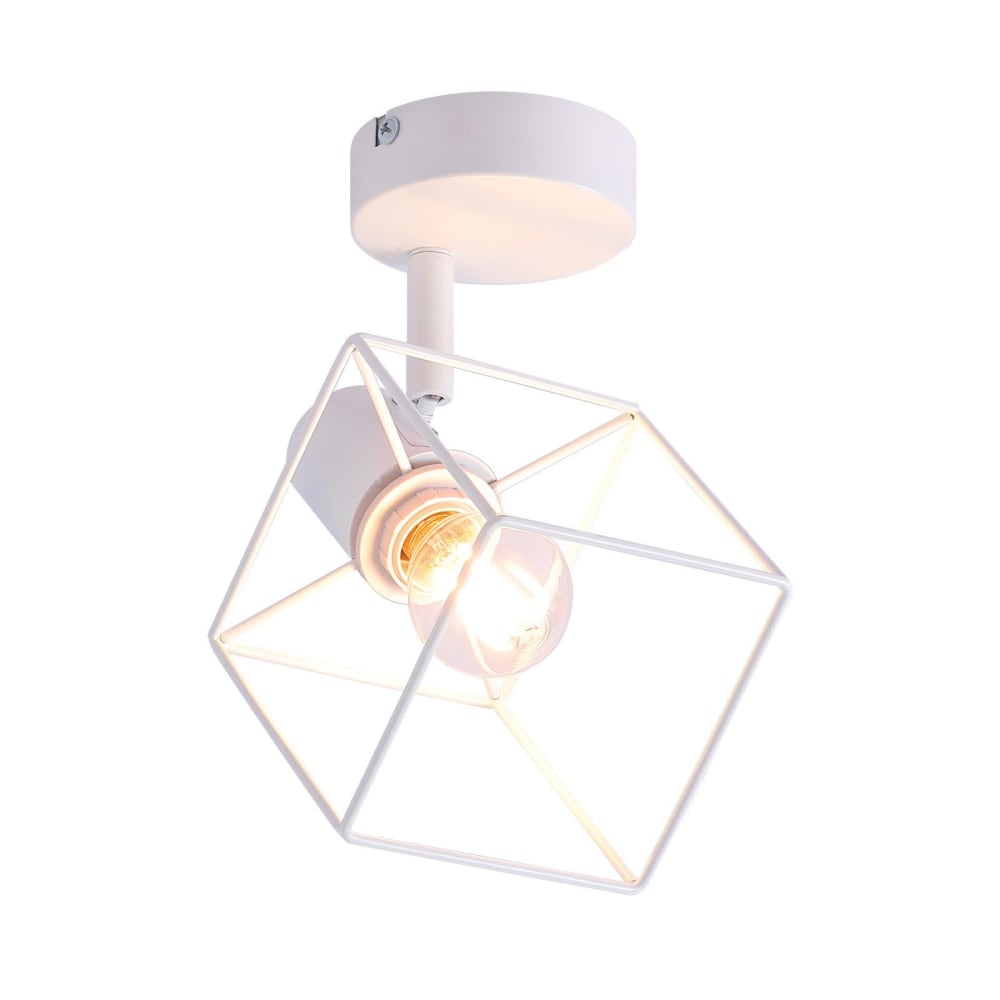 Spot de plafond en fer blanc 15x10x15cm e14