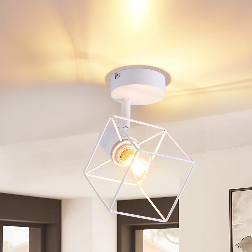 Spot de plafond en fer blanc 15x10x15cm e14 — vue 3