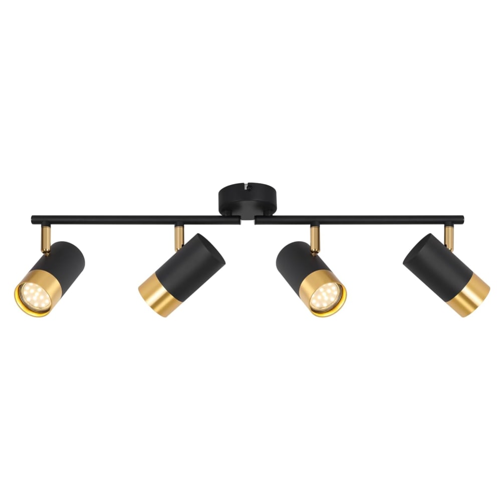 Spot de plafond en fer noir 62x12x15cm gu10