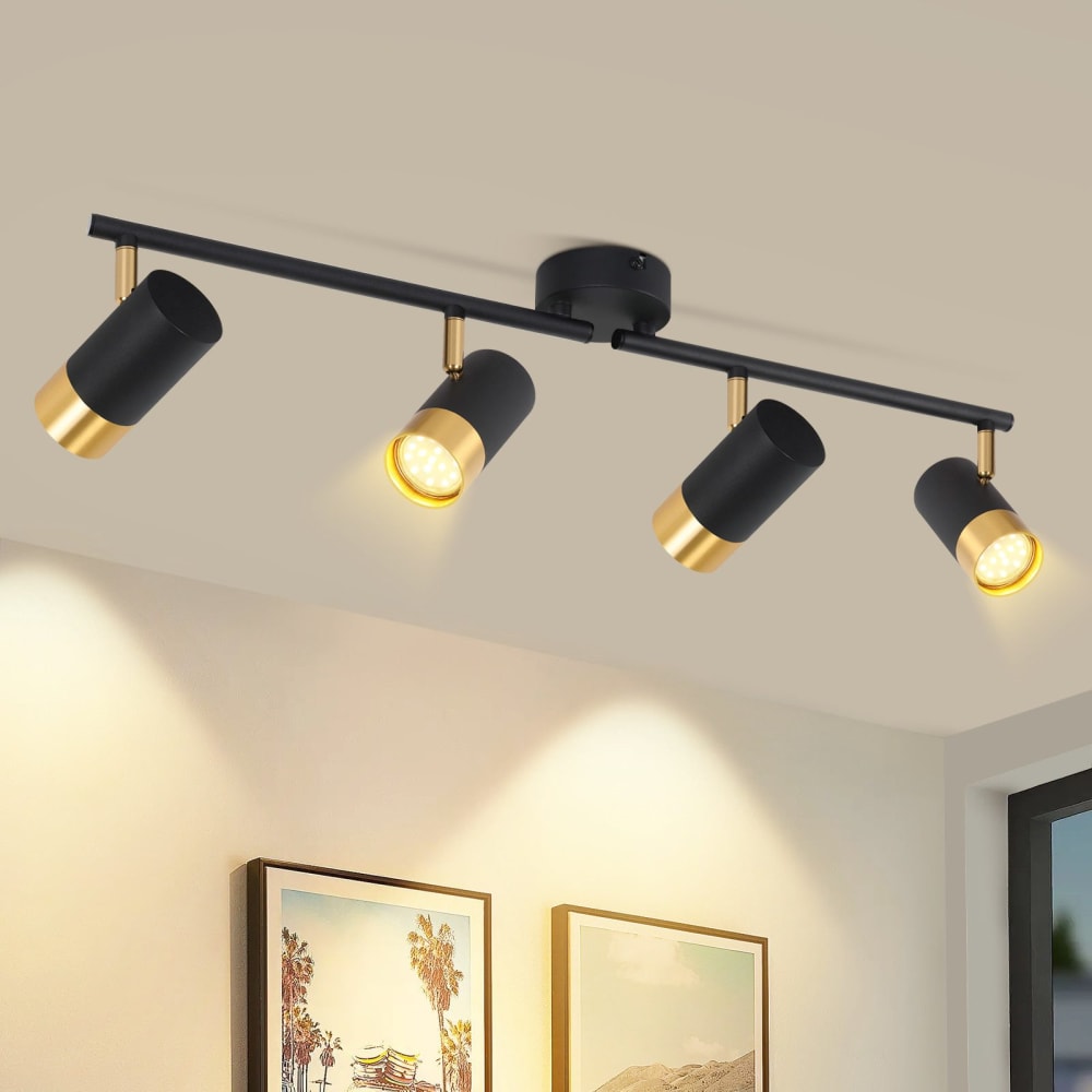 Spot de plafond en fer noir 62x12x15cm gu10 — vue 3