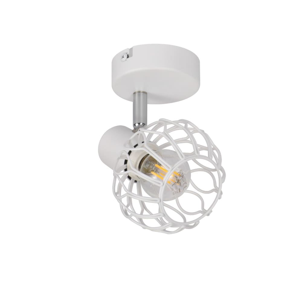 Spot de plafond en fer blanc 16.5x10x12.5cm e14
