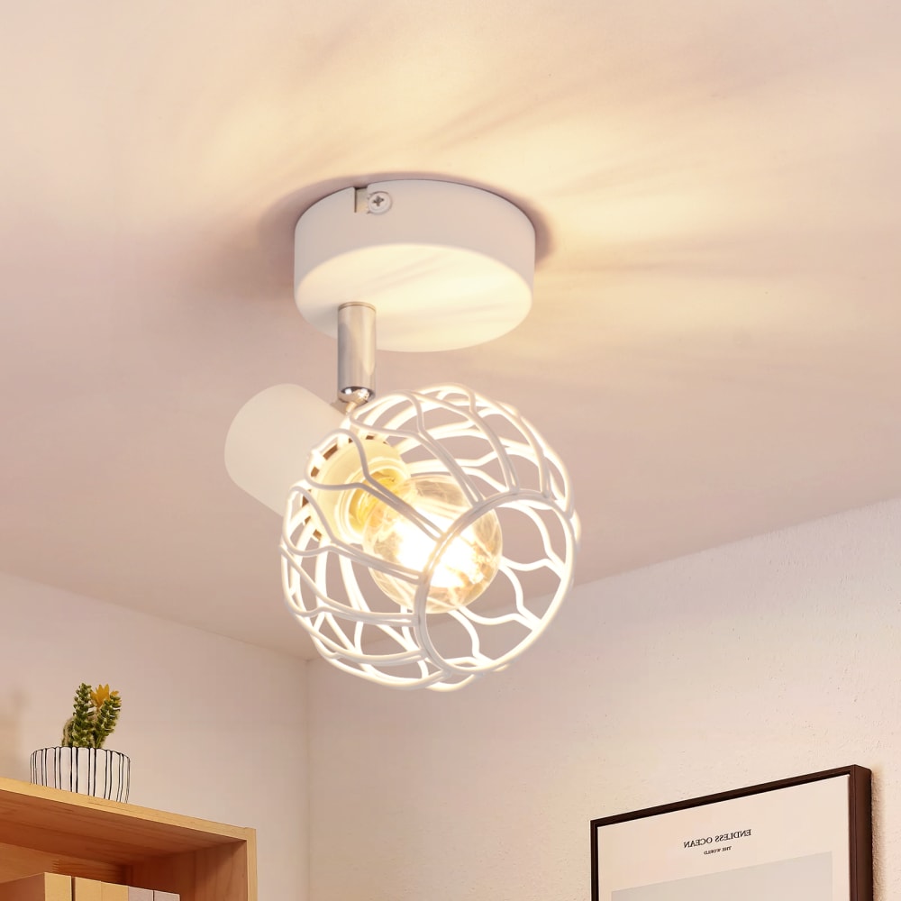 Spot de plafond en fer blanc 16.5x10x12.5cm e14 — vue 3