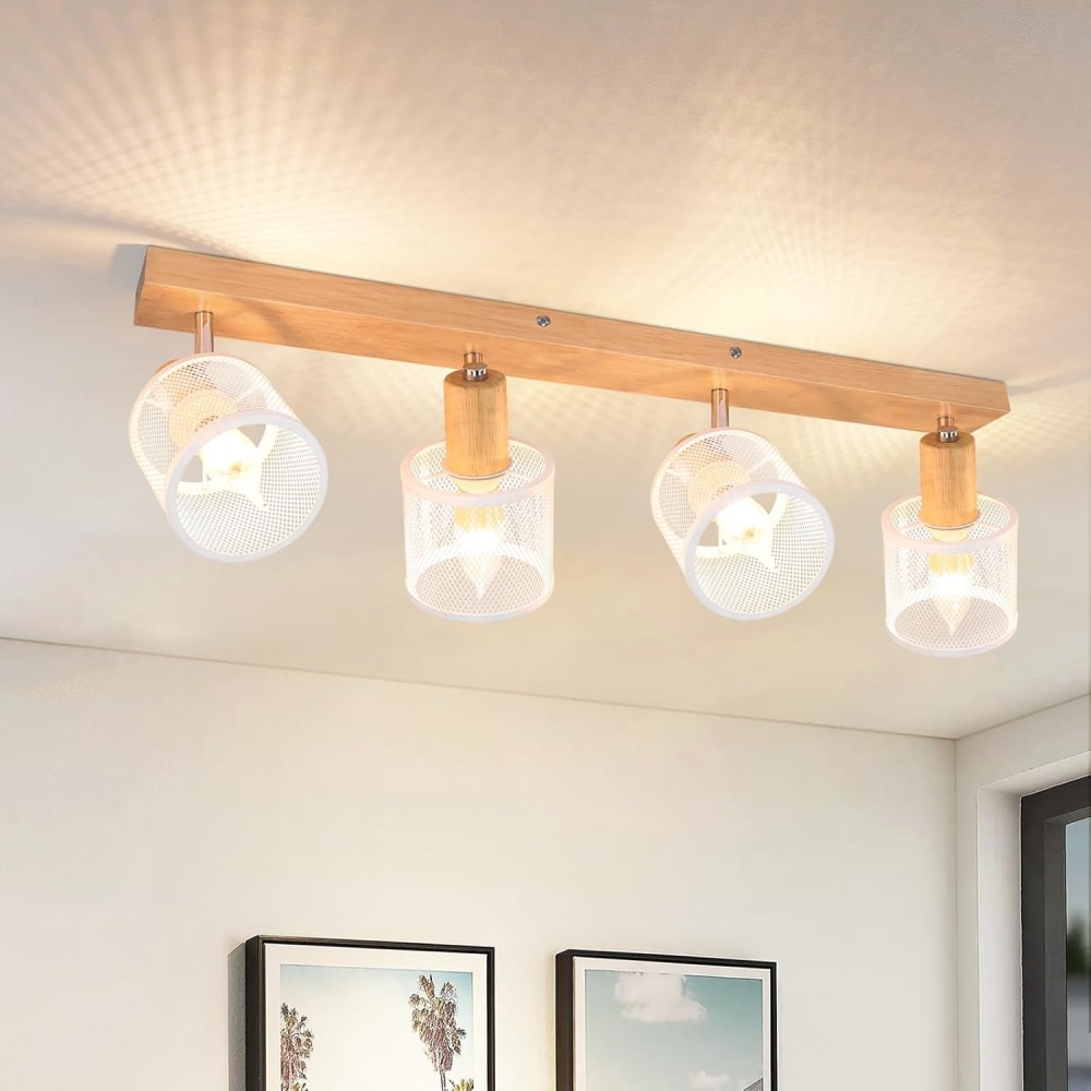 Spot de plafond en fer blanc 77.5x16x19cm e14 — vue 3