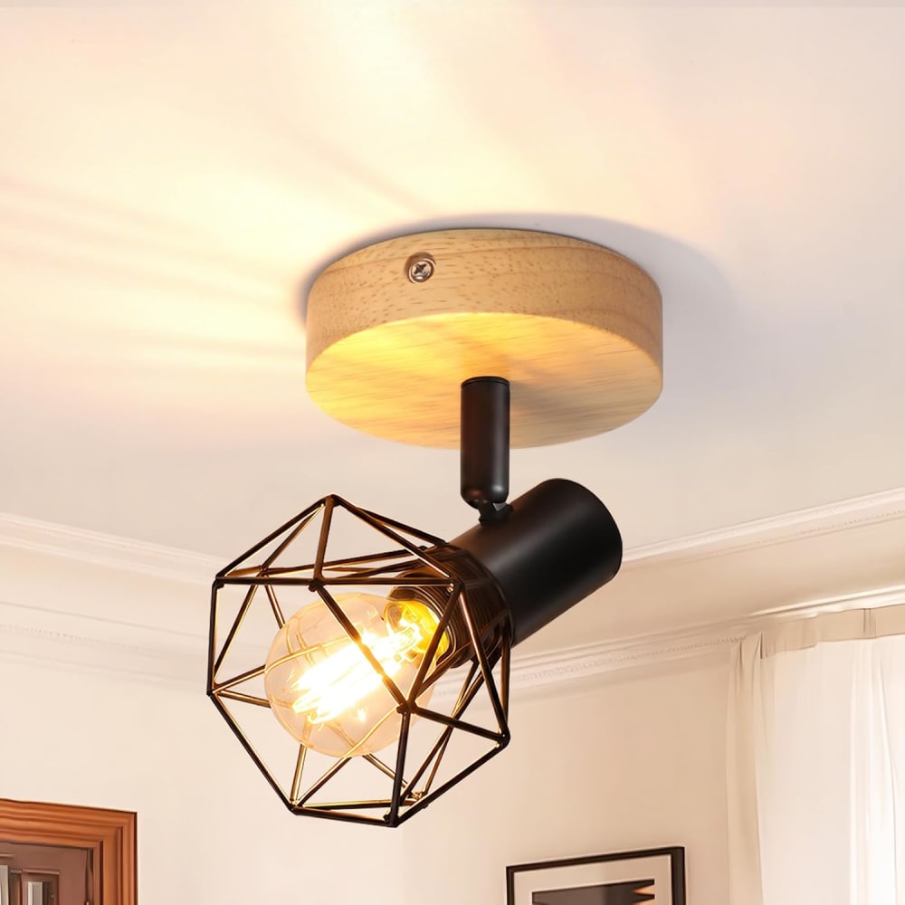Spot de plafond en fer noir 11.5x10x12.8cm e14 — vue 3