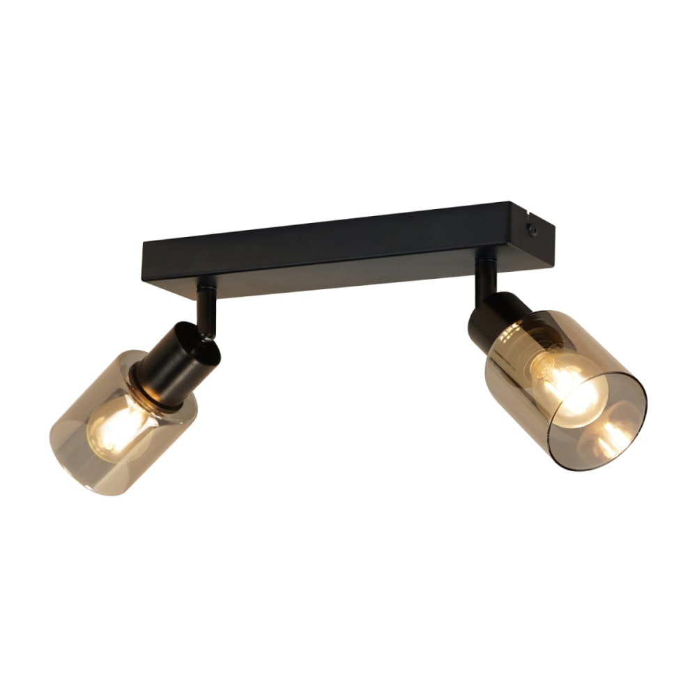 Spot de plafond en fer noir 26x19x15cm e14