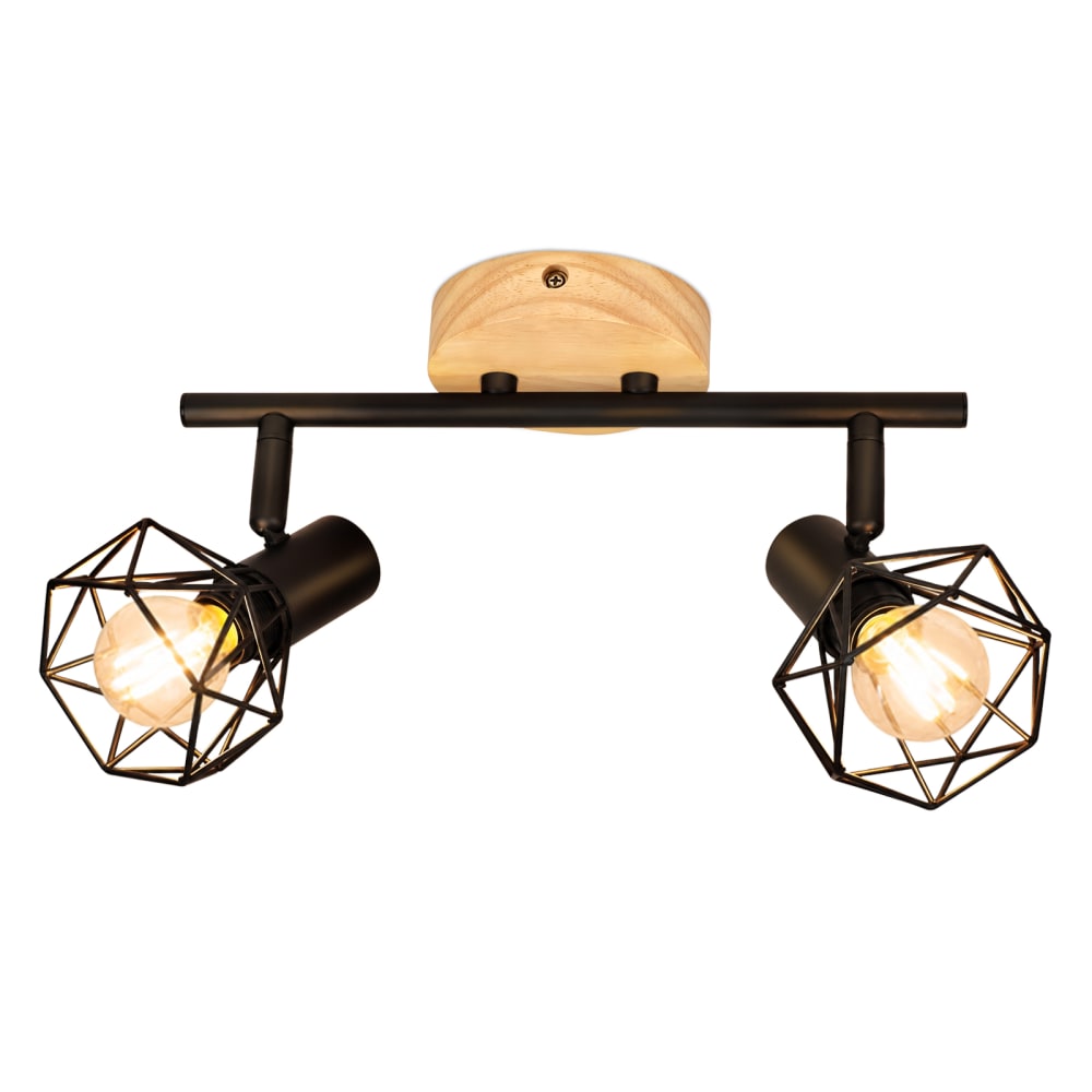 Spot de plafond en fer noir 28x10x15.3cm e14