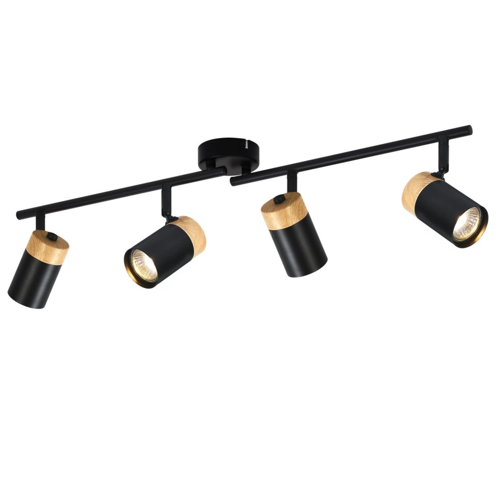 Spot de plafond en fer noir 60x10x19cm gu10