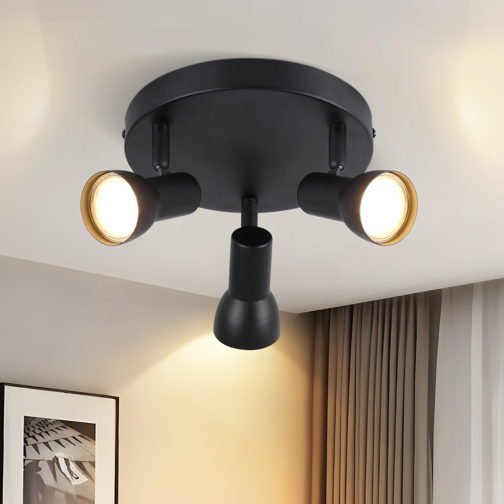 Spot de plafond en fer noir 19x19x13.5cm gu10 — vue 3