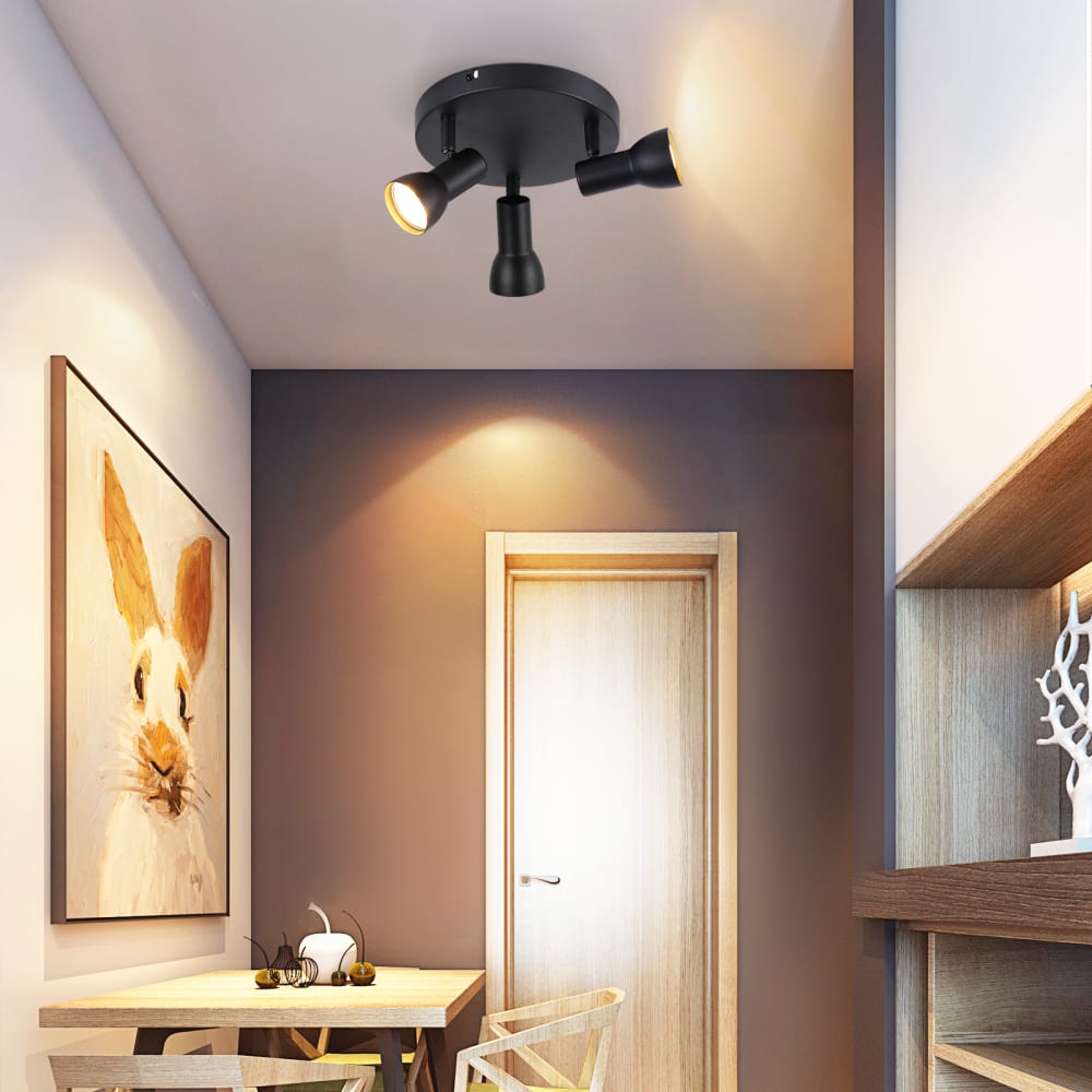 Spot de plafond en fer noir 19x19x13.5cm gu10 — vue 4