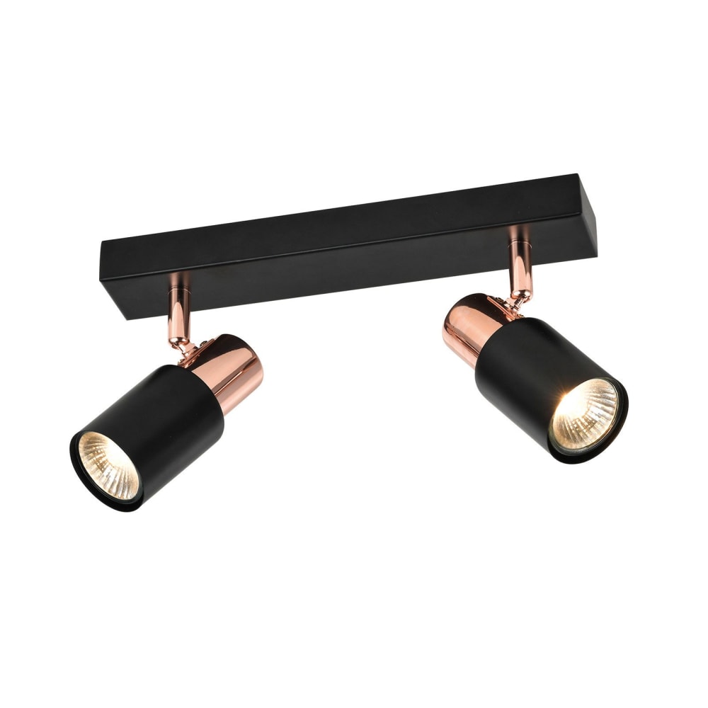 Spot de plafond en fer noir 28x5.5x15.5cm gu10