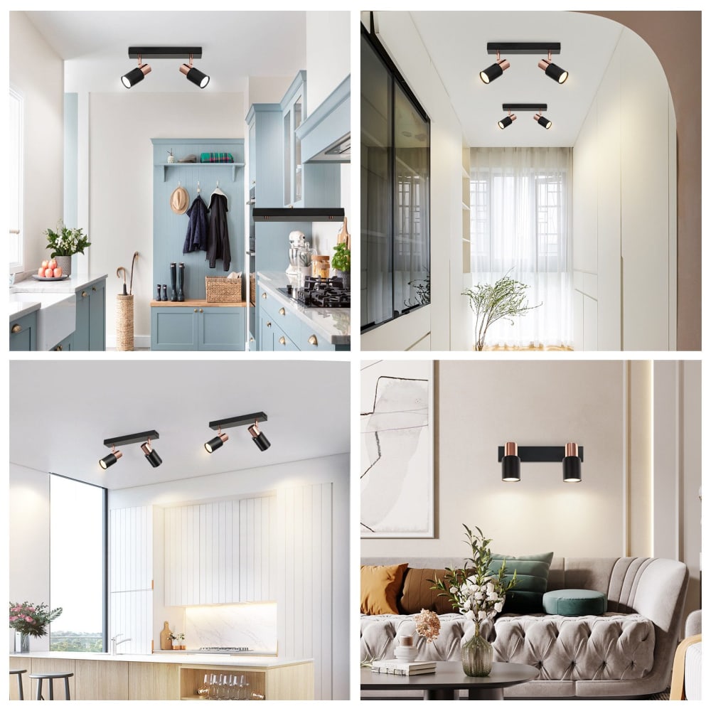Spot de plafond en fer noir 28x5.5x15.5cm gu10 — vue 3