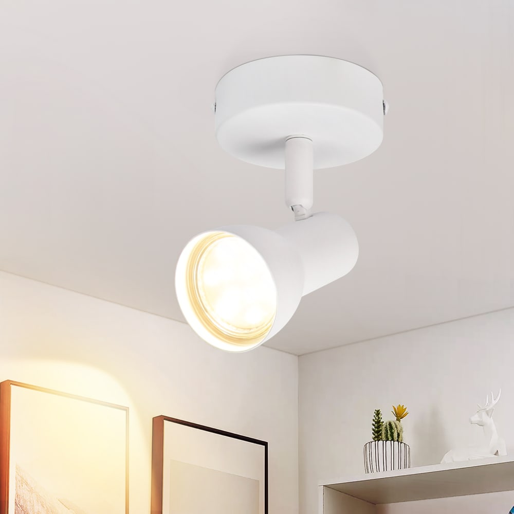 Spot de plafond en fer blanc 13.5x8x9cm gu10 — vue 3