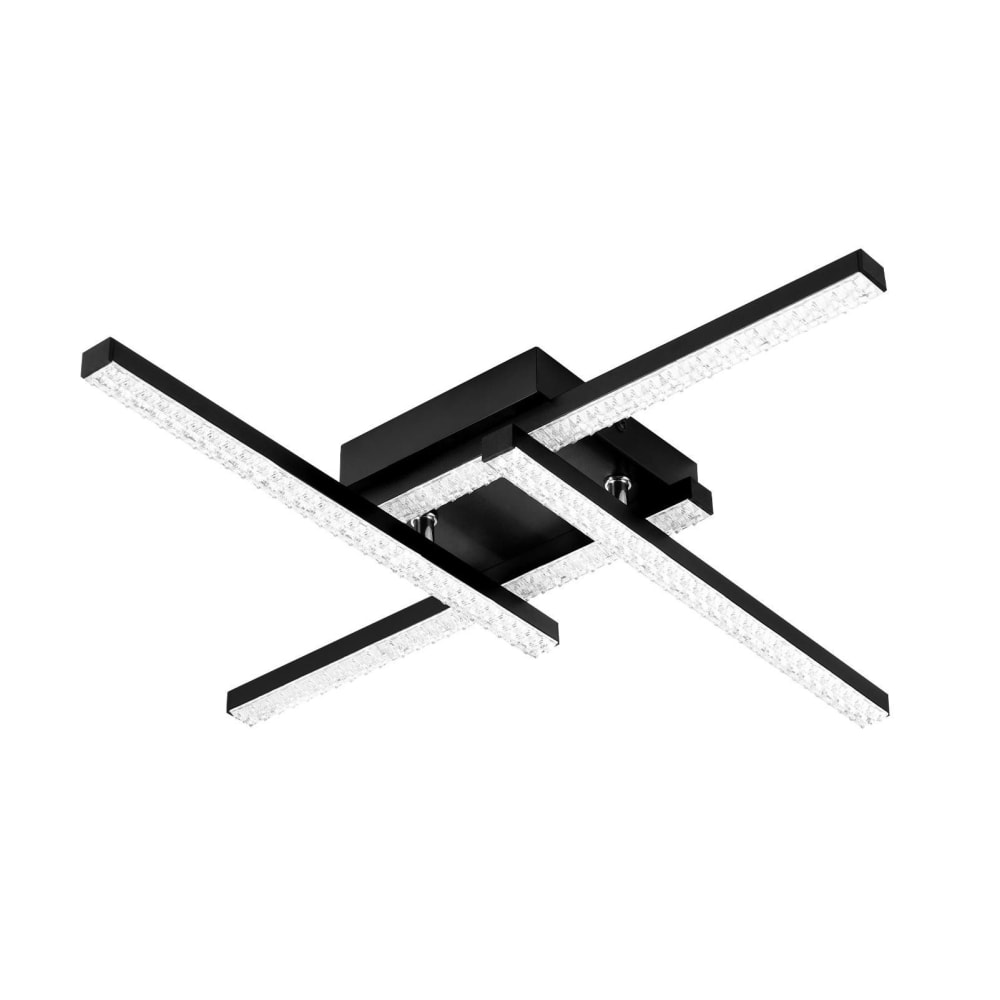 Plafonnier en plastique noir 45.5x45.5x7.3cm led 3000k 24w