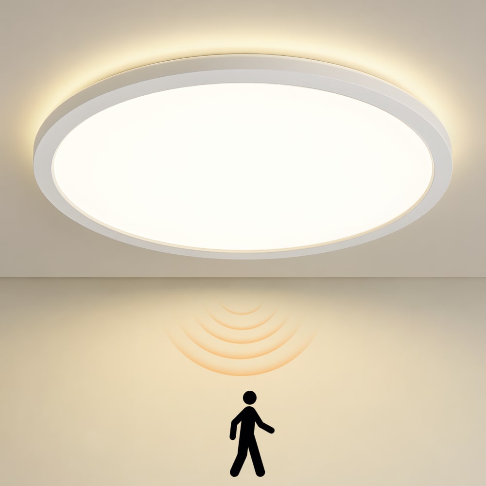 Plafonnier en plastique blanc 29.3x29.3x3cm led 4000k 18w — vue 3