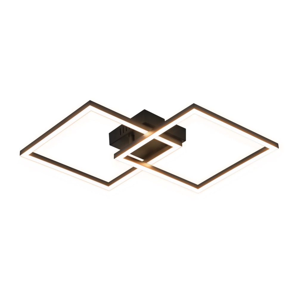 Plafonnier en plastique noir 39.5x39.5x6.7cm led 3000k 24w