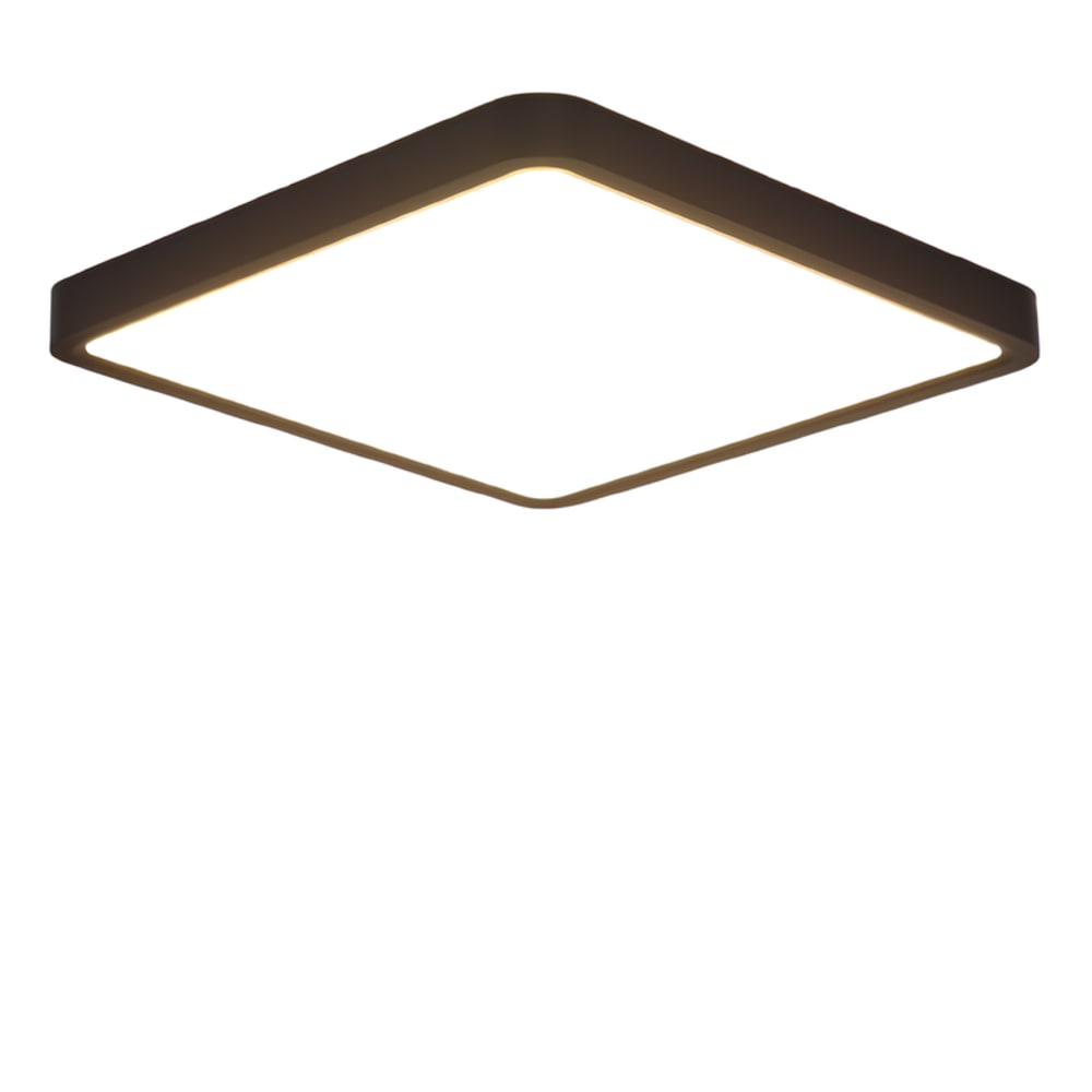 Plafonnier en plastique noir 23x23x2.4cm led 3000k 18w