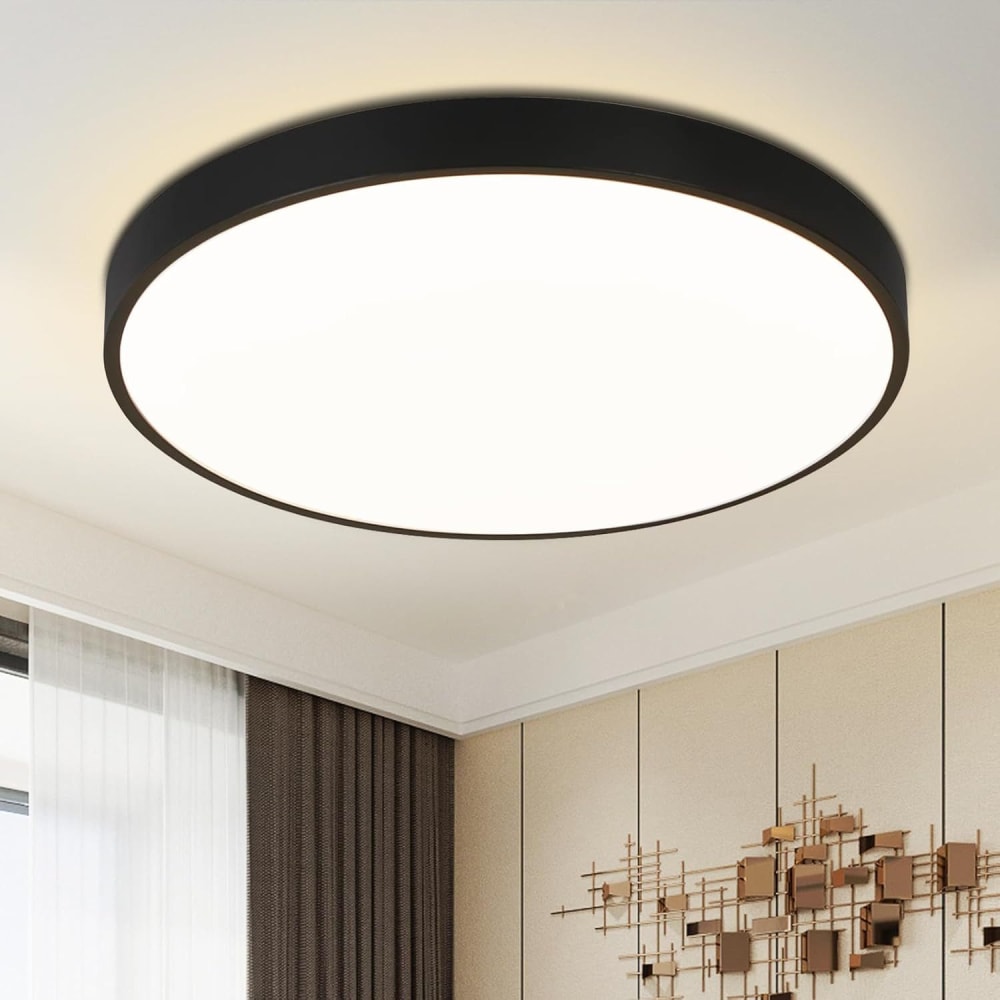 Deckenleuchte PVC 21x21x5.7cm Schwarz LED 3000K 12W - Maisons Du