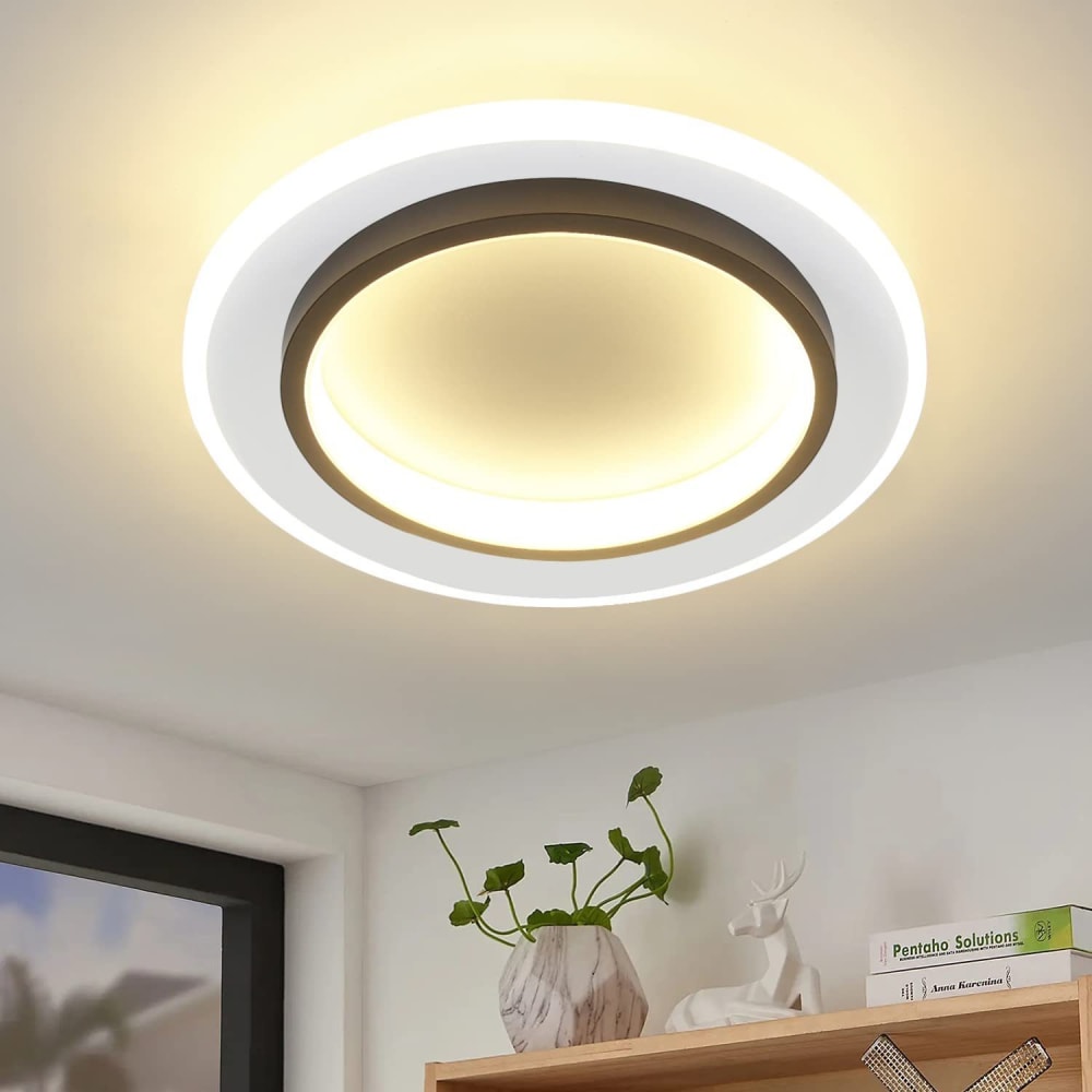 Plafonnier en plastique blanc 24x6cm led 3000k 14w — vue 3