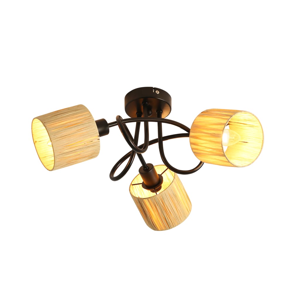 Spot de plafond en fer noir 43.5x22x16cm e14