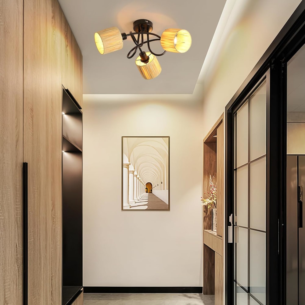 Spot de plafond en fer noir 43.5x22x16cm e14 — vue 4