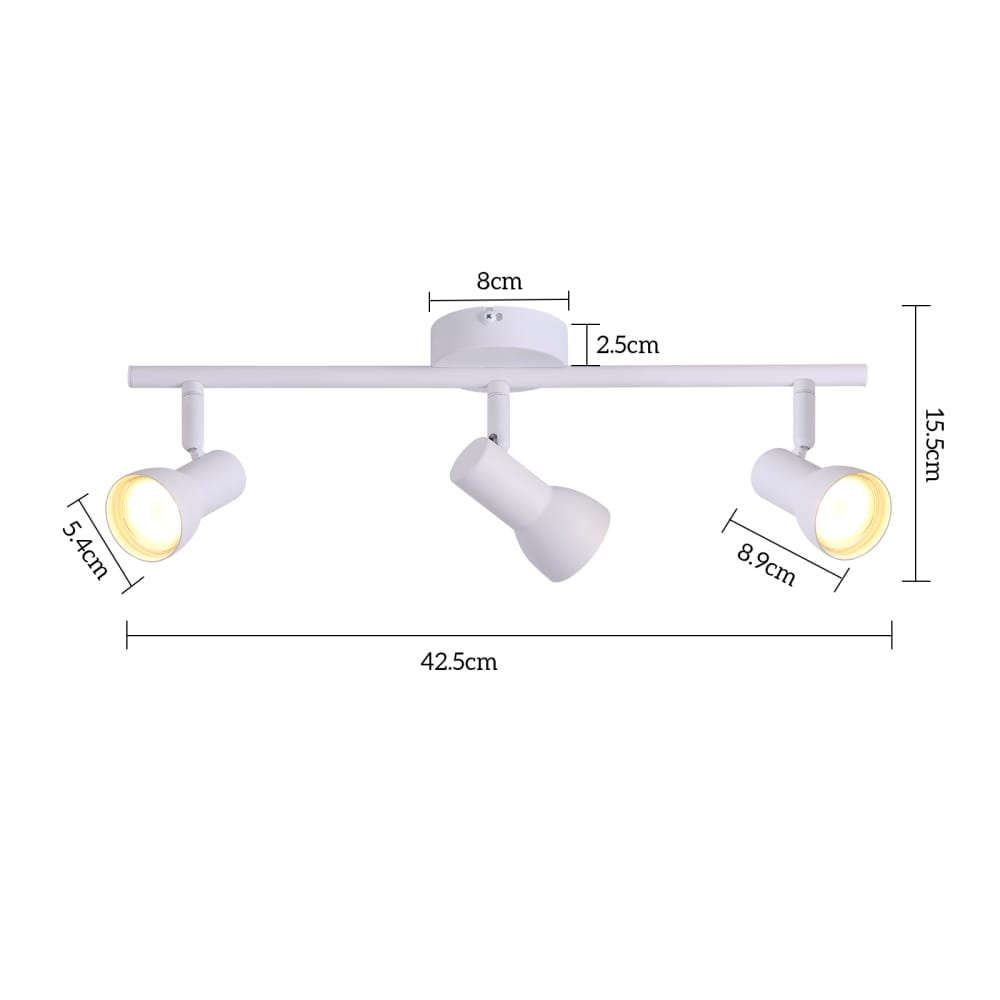 Spot de plafond en fer blanc 42.5x8x15.5cm gu10 — vue 4