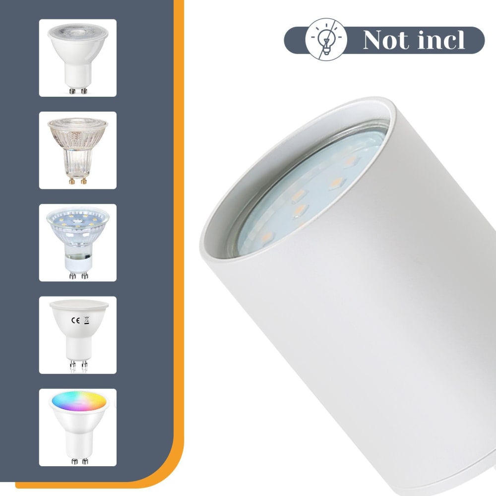 Spot de plafond en aluminium blanc 25x25x14.4cm gu10 — vue 4