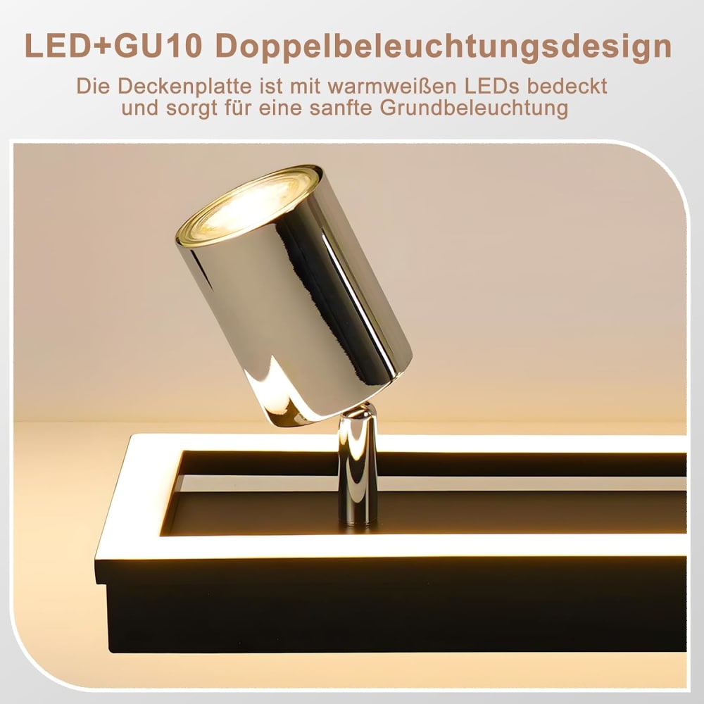Spot de plafond en fer noir 52x13x15.5cm gu10 — vue 4