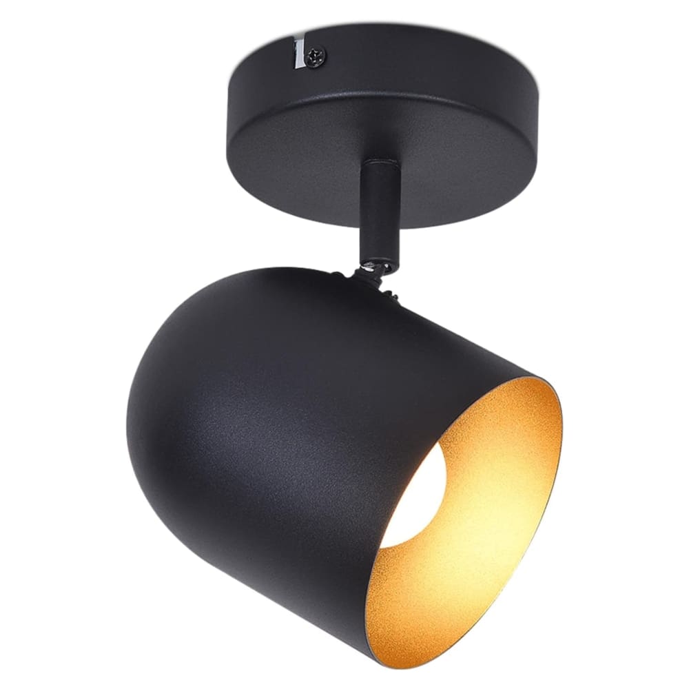 Spot de plafond en fer noir 14x10x19cm e14