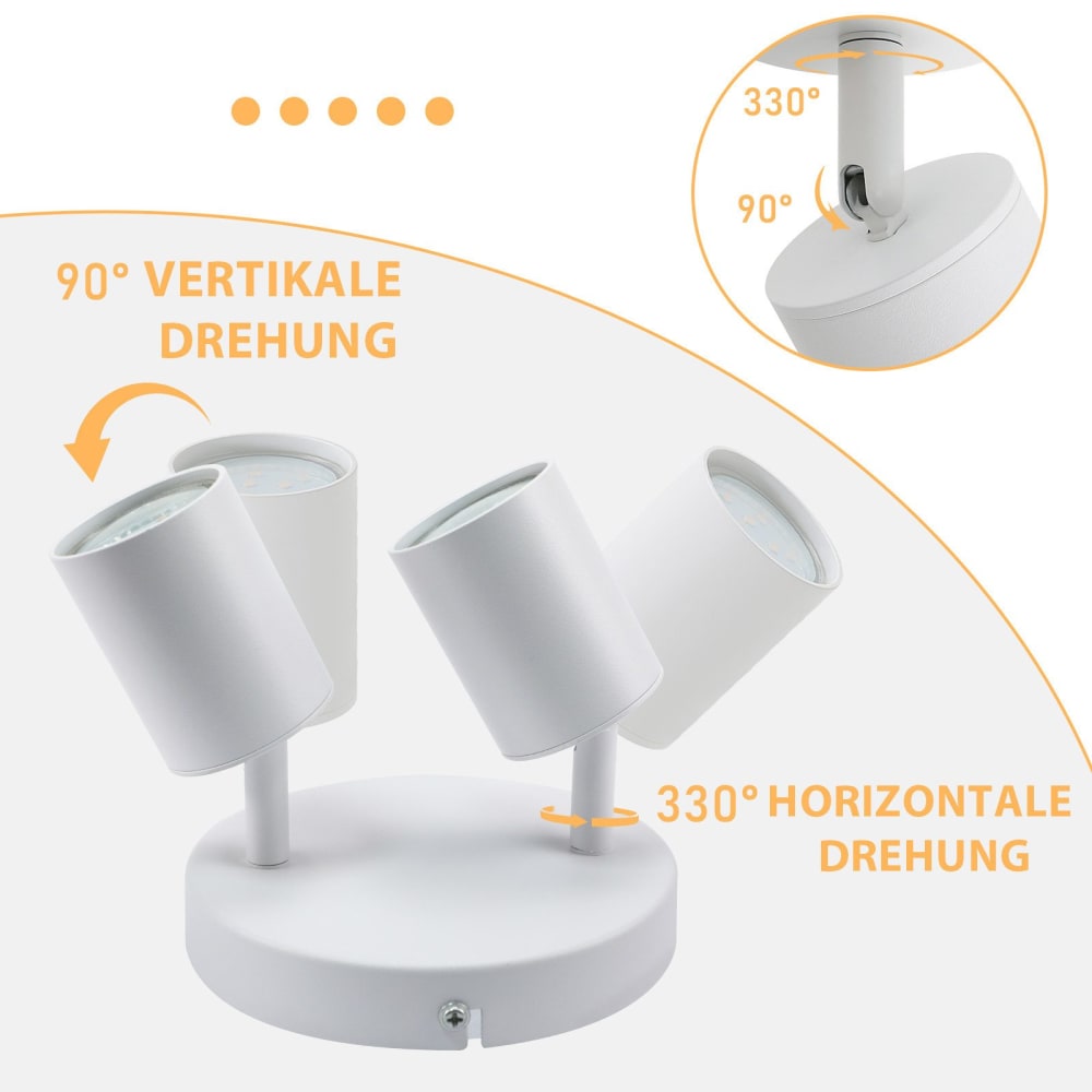 Spot de plafond en aluminium blanc 15x15x14.4cm gu10 — vue 4