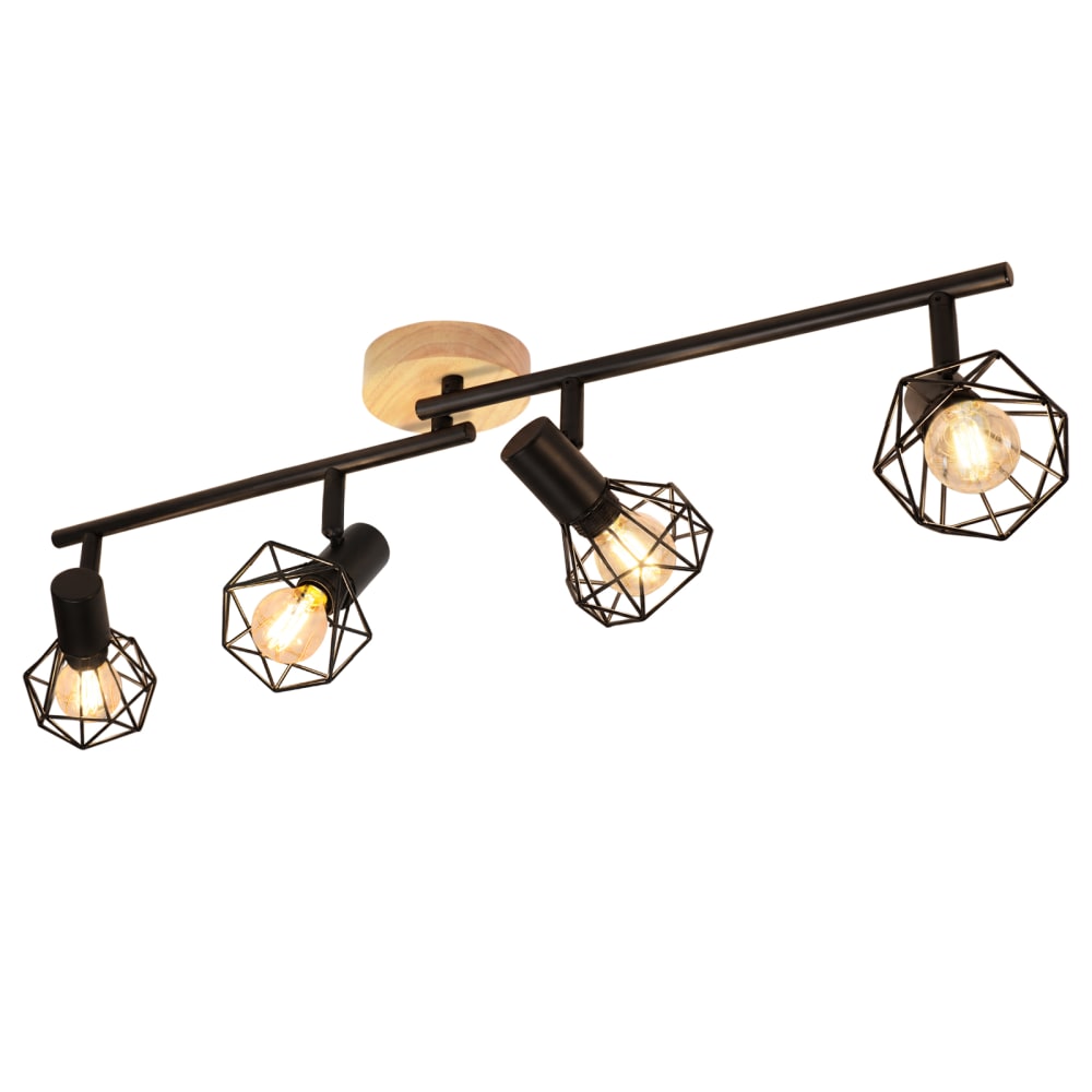 Spot de plafond en fer noir 70x10x15.5cm e14
