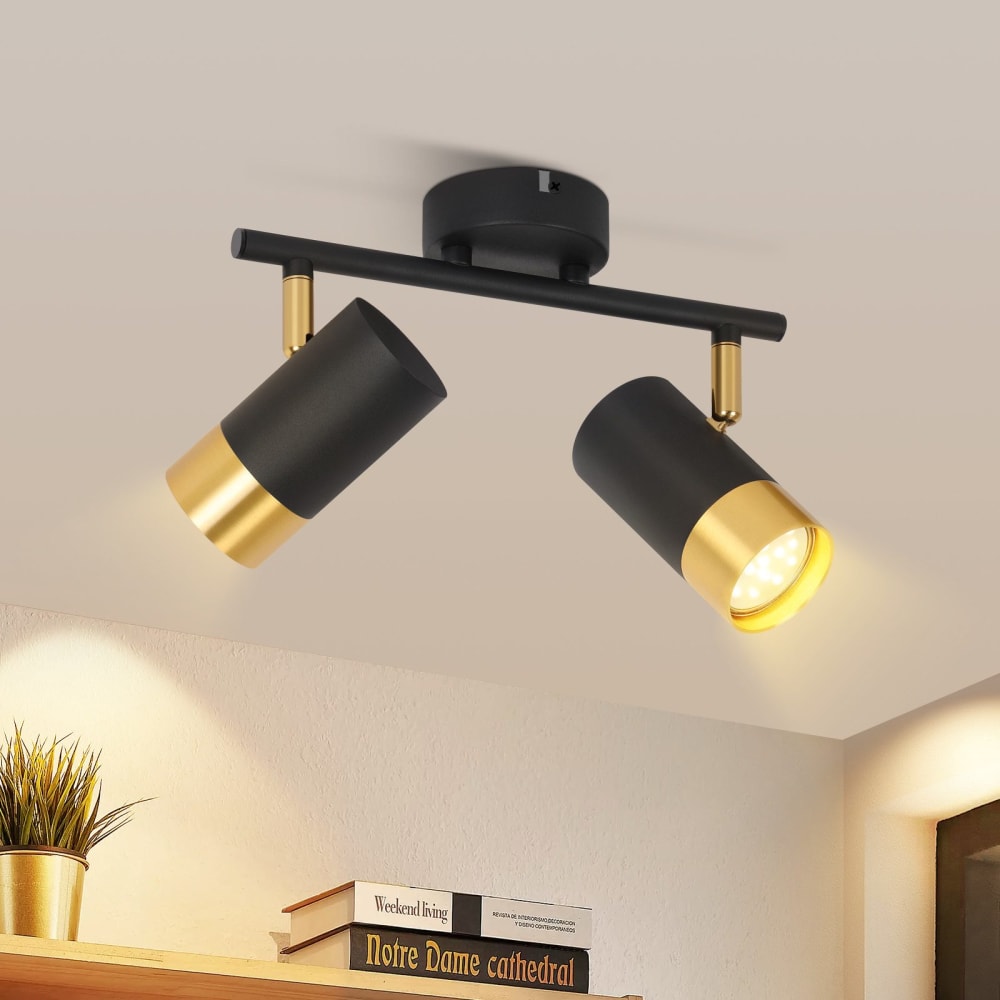 Spot de plafond en fer noir 25.5x12x15cm gu10 — vue 3